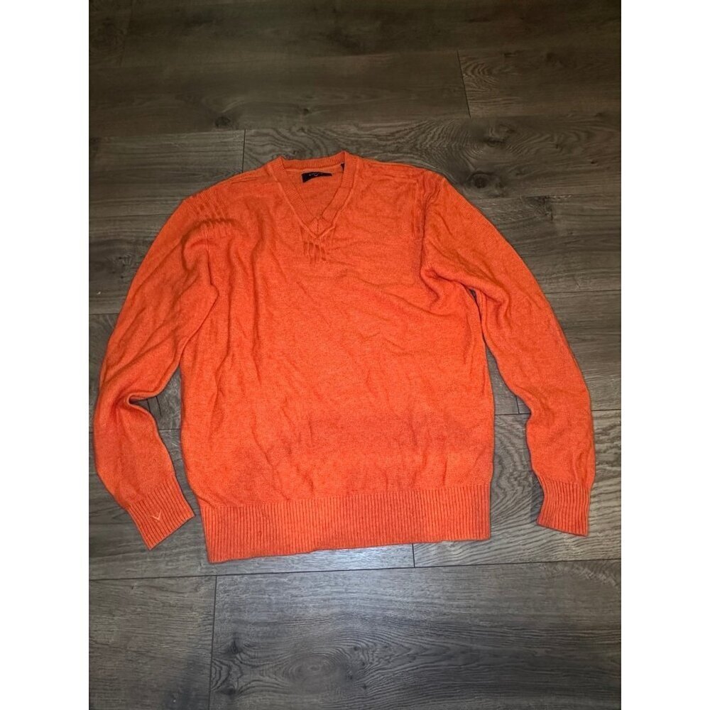 Callaway Sweater Orange Long sleeve All Wool Blend Sz Small
